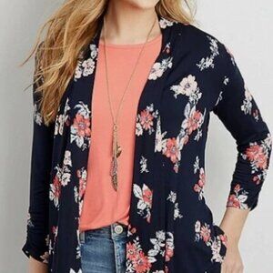 Women's Maurices floral cardigan with crocheted detail